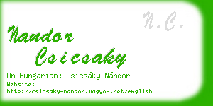 nandor csicsaky business card