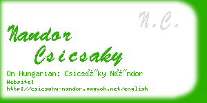nandor csicsaky business card